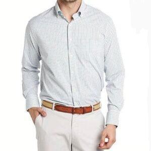 PETER MILLAR Crown Summer Comfort Waldorf Performance Woven Button Down XXL EUC!